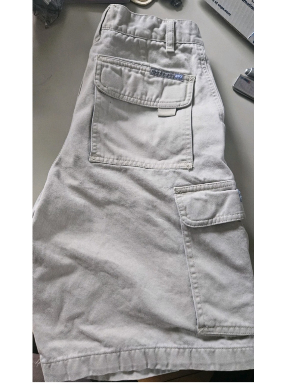 Vintage Y2K Quicksilver Cargo Tan Beige Khaki Heavyweight Skate Shorts 26" Boys